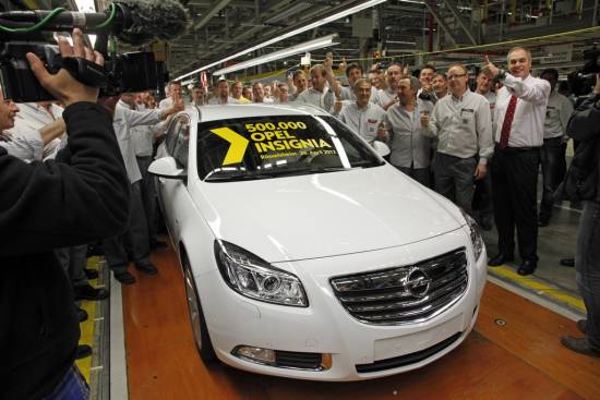 V Rüsselsheimu izdelali že 500.000 opel insignij