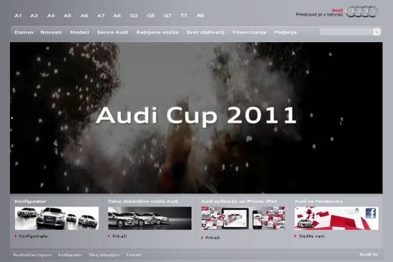 Nove spletne strani znamke Audi