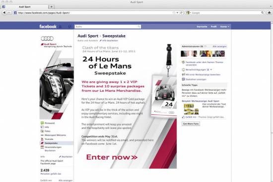Audi Sport ima svojo Facebook stran