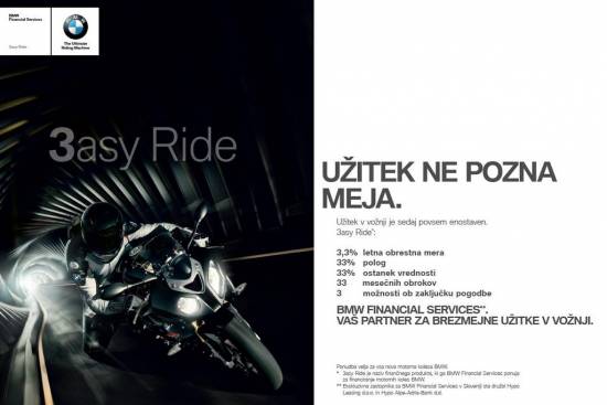 BMW 3asy Ride na voljo tudi v Sloveniji