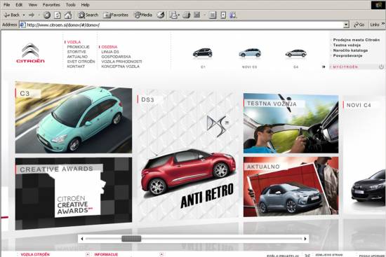 Nova spletna stran Citroen Slovenija