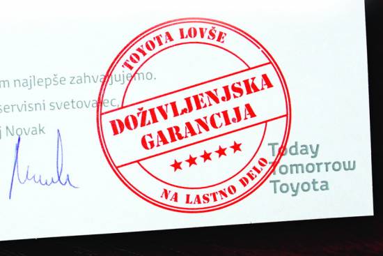 Doživljenjska garancija mehanične delavnice Toyota Lovše
