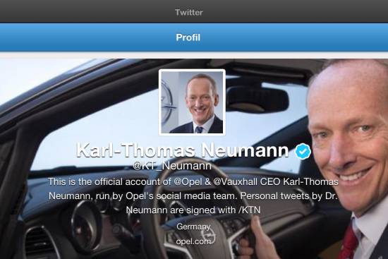 Direktor družbe Opel od sedaj komunicira na Twitterju