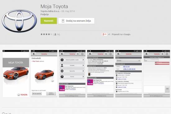 Nova aplikacija Moja Toyota