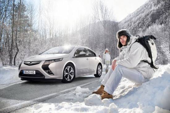 Opel ampera se kljub elektriki ne boji zime