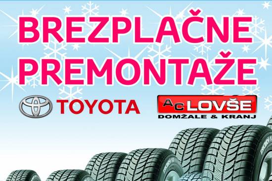 Toyota Lovše in Mercator – brezplačne premontaže pnevmatik
