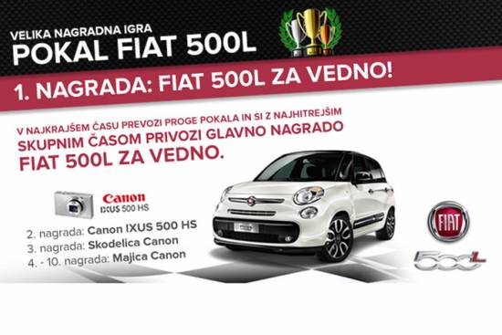 Virtualni pokal Fiat 500L – osvojite pravega Fiata 500L